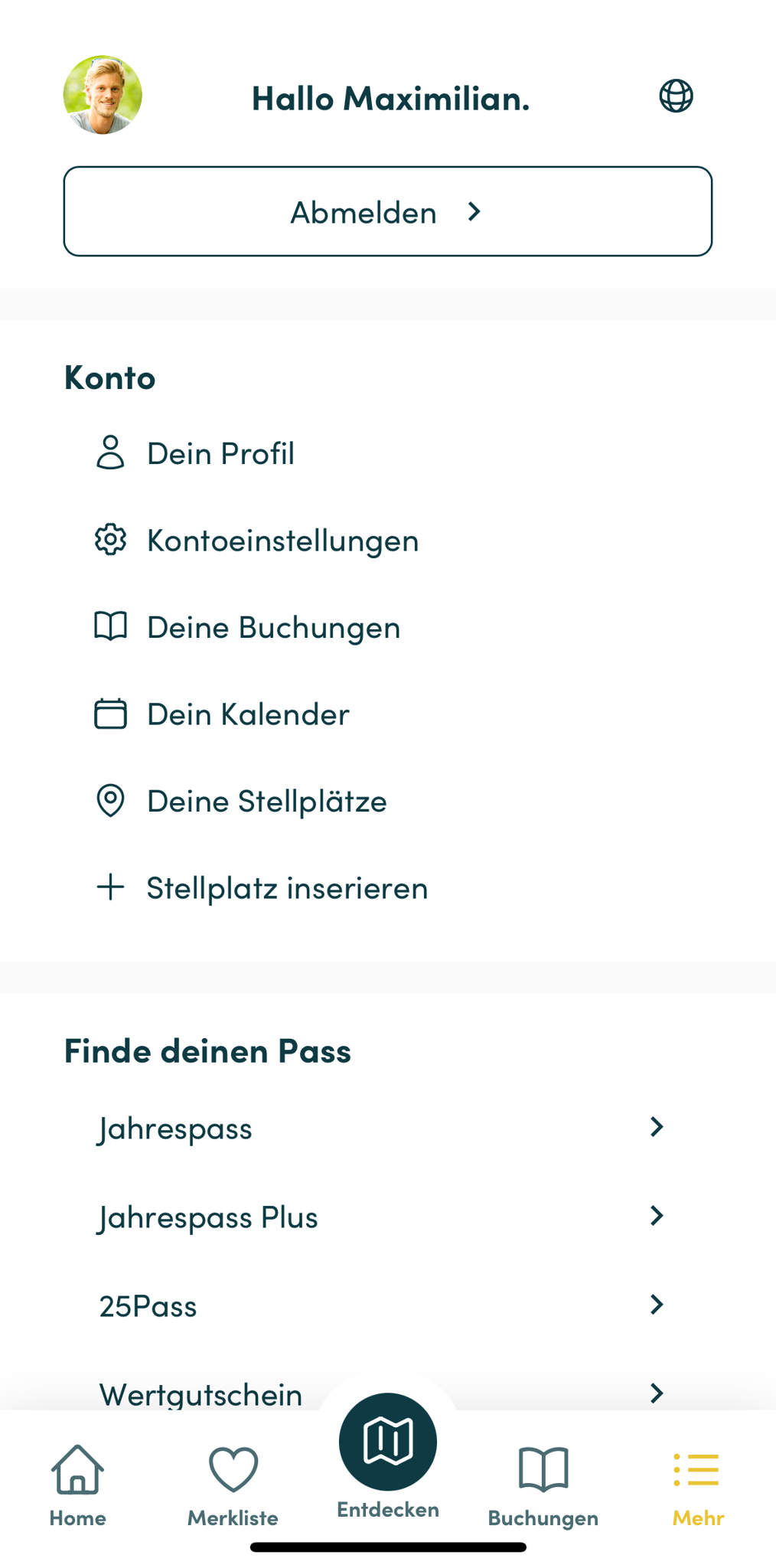 Jahrespass / 25Pass Abo einrichten (Smartphone-Variante)