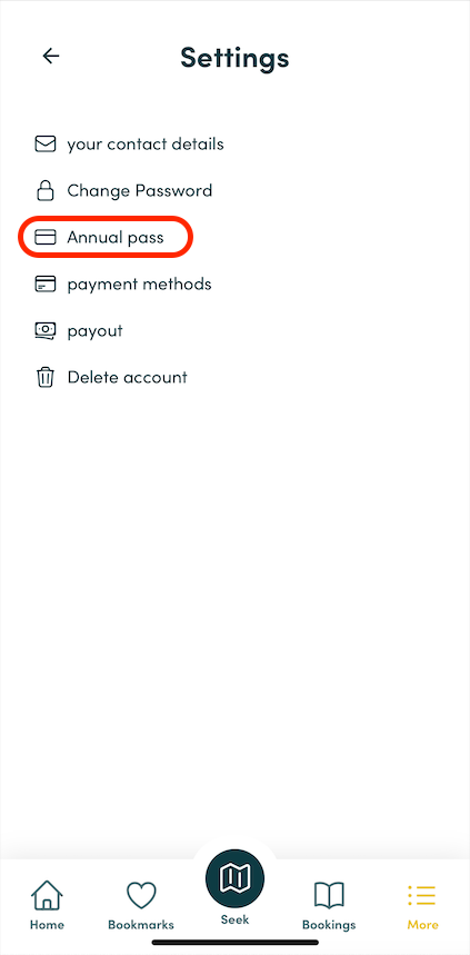 Activate annual pass (smartphone version)