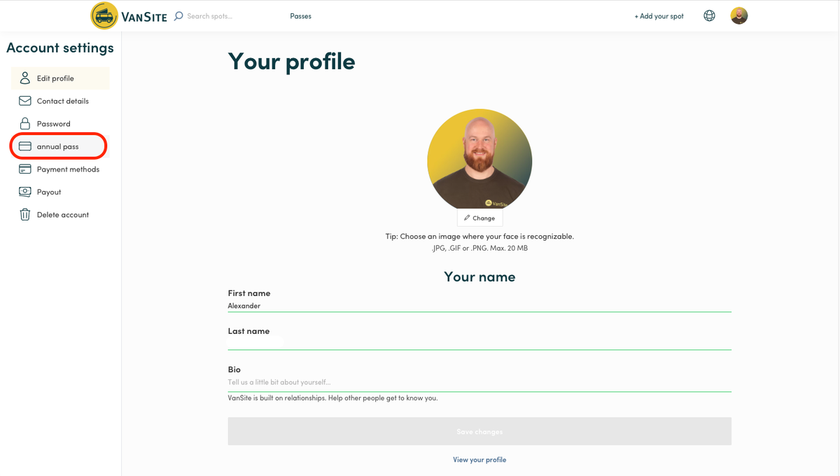 Activate annual pass (desktop version)